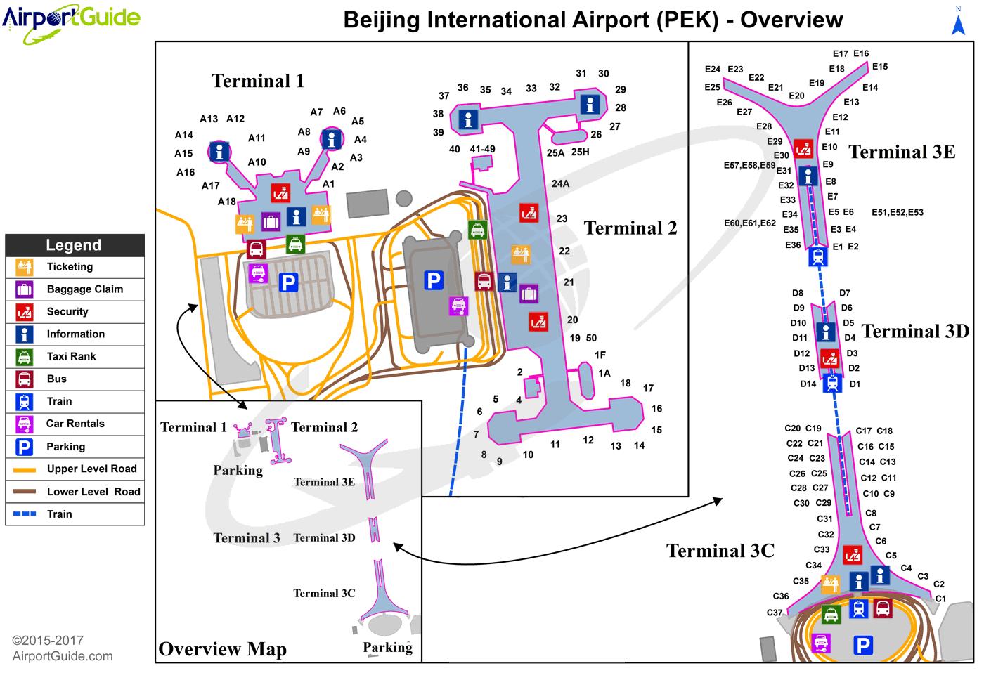 北京国際空港地図-北京首都国際空港マップ（中国）