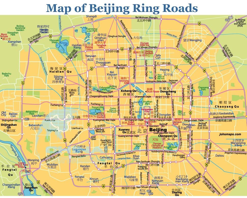 北京の環状道路地図