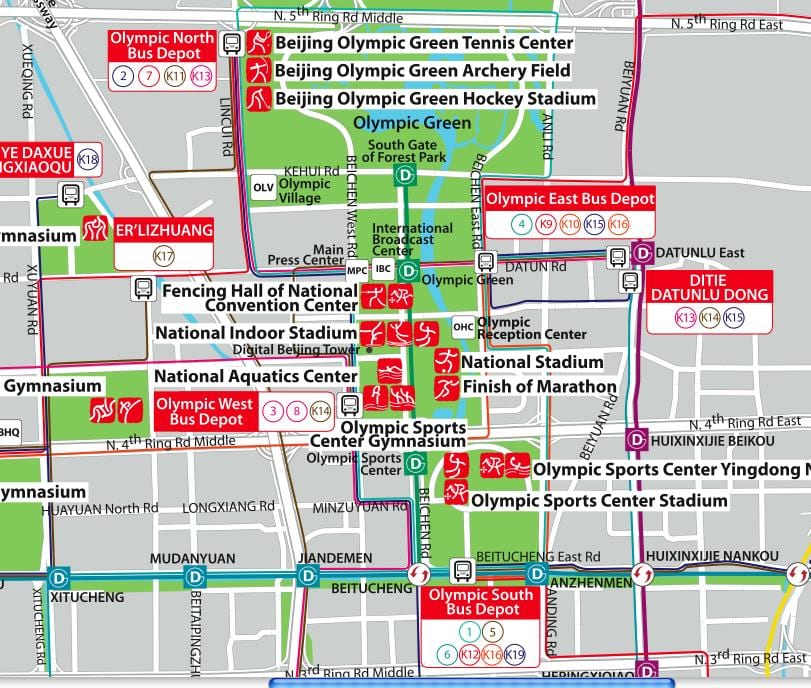地図の北京オリンピック公園