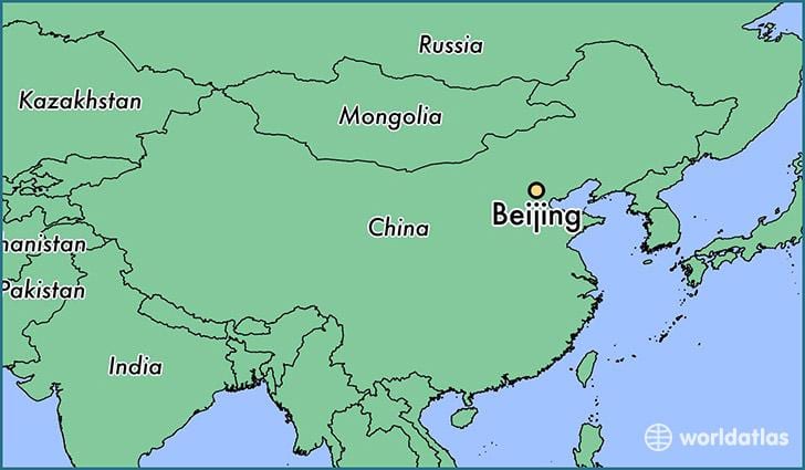 地図の中を示す北京