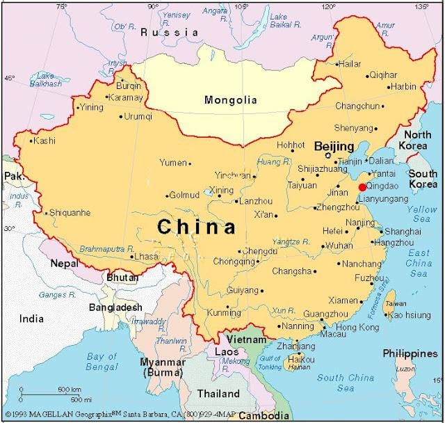 地図の資本、中国