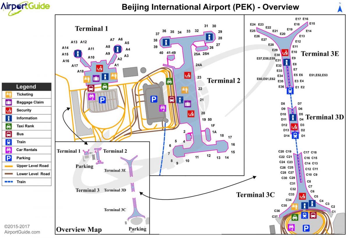 北京国際空港ターミナル3の地図