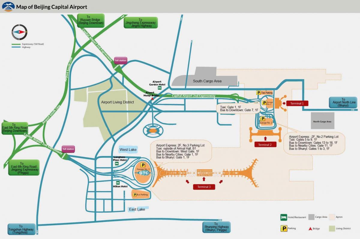 北京空港ターミナルビルの地図