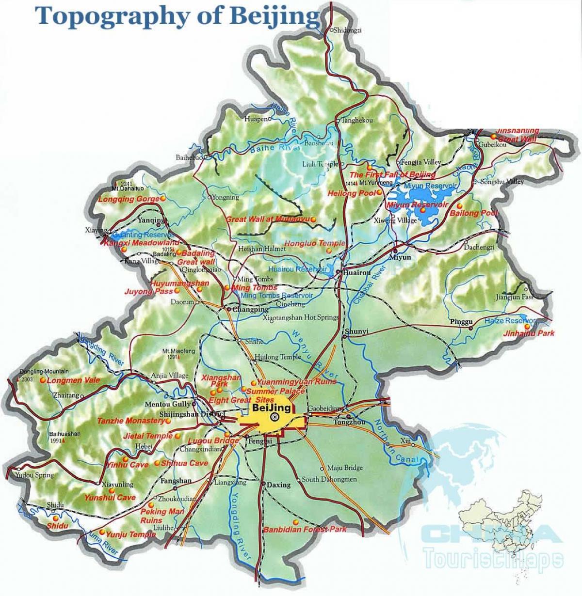 地図北京の地形