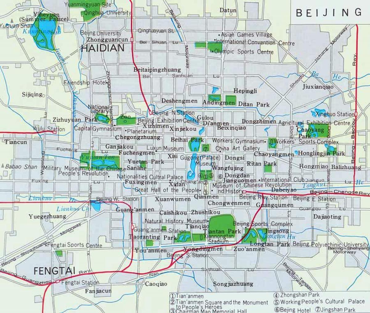北京の都市センター地図