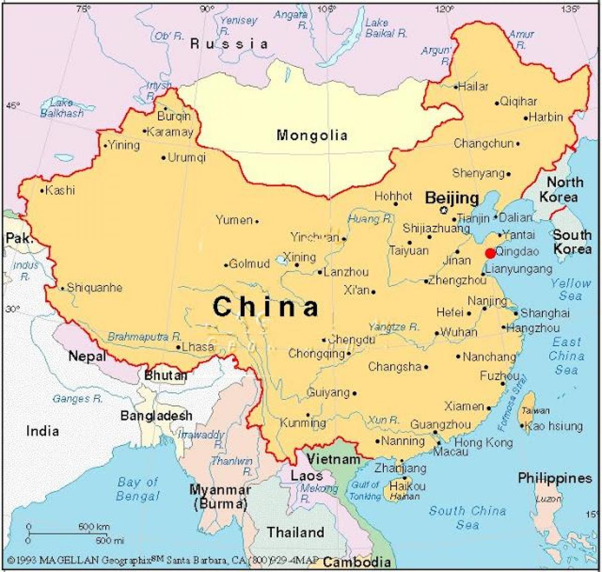 地図の資本、中国