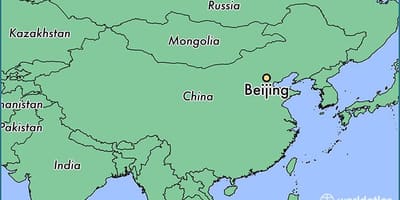 地図の北京の場所が世界の