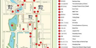 地図の北京胡同（